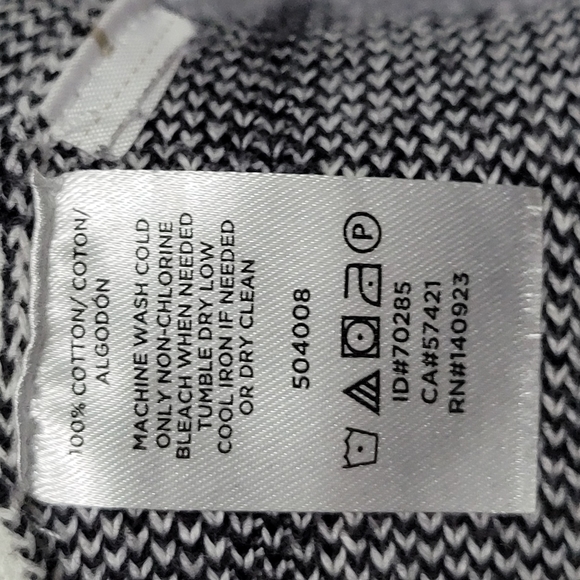 Loft Off-White and Gray 100% Cotton Windowpane Check Mock Neck Sweater - Picture 5 of 6